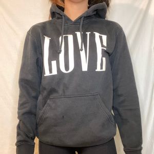 Medium Black LOVE hoodie. Gently used.